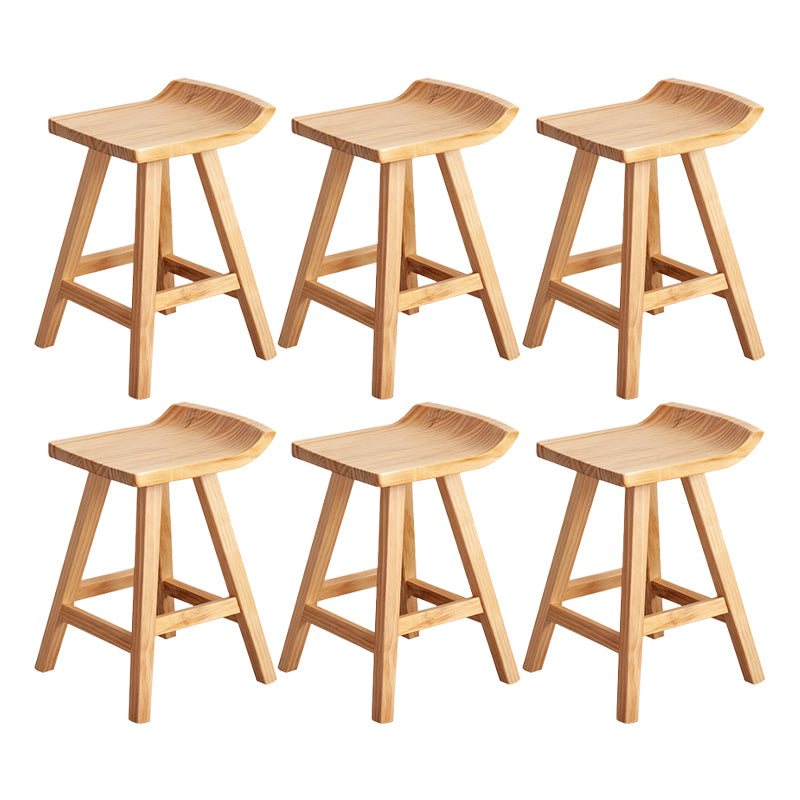 Modern Armless Backless Counter Stool Wood Cashier Bar Stool with Seat and Pedal