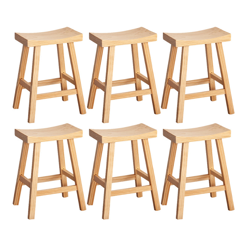 Modern Armless Backless Counter Stool Wood Cashier Bar Stool with Seat and Pedal