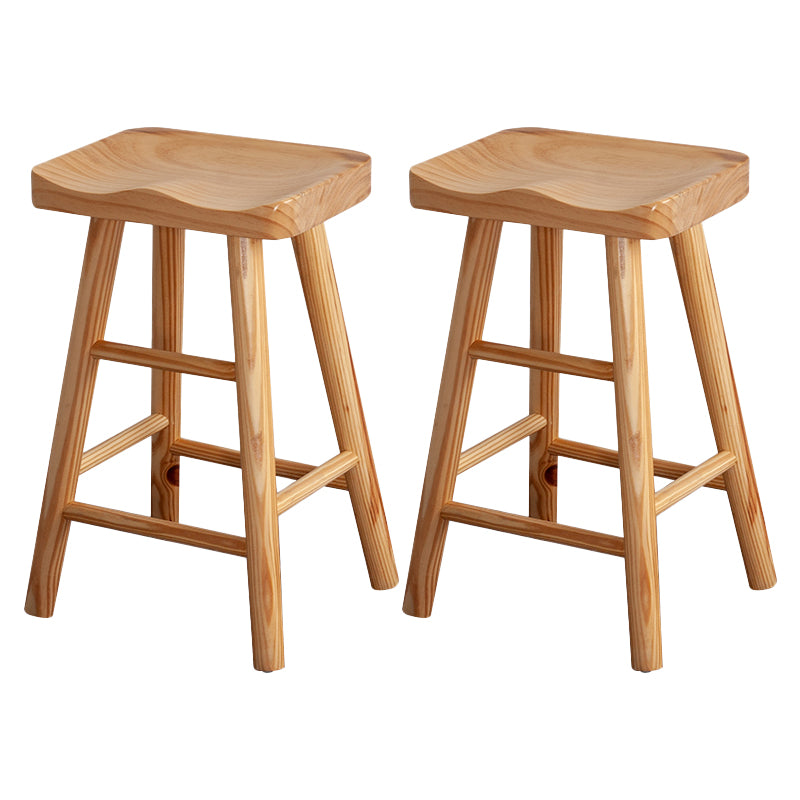 Modern Armless Backless Counter Stool Wood Cashier Bar Stool with Seat and Pedal