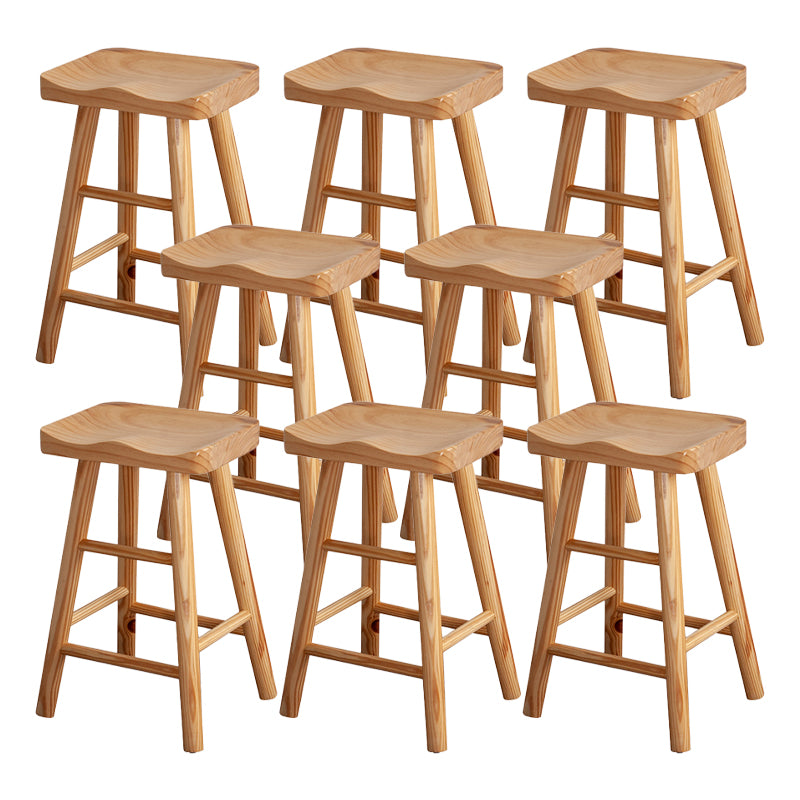 Modern Armless Backless Counter Stool Wood Cashier Bar Stool with Seat and Pedal
