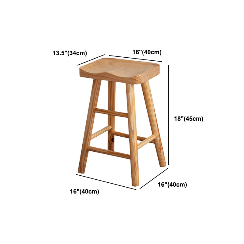 Modern Armless Backless Counter Stool Wood Cashier Bar Stool with Seat and Pedal