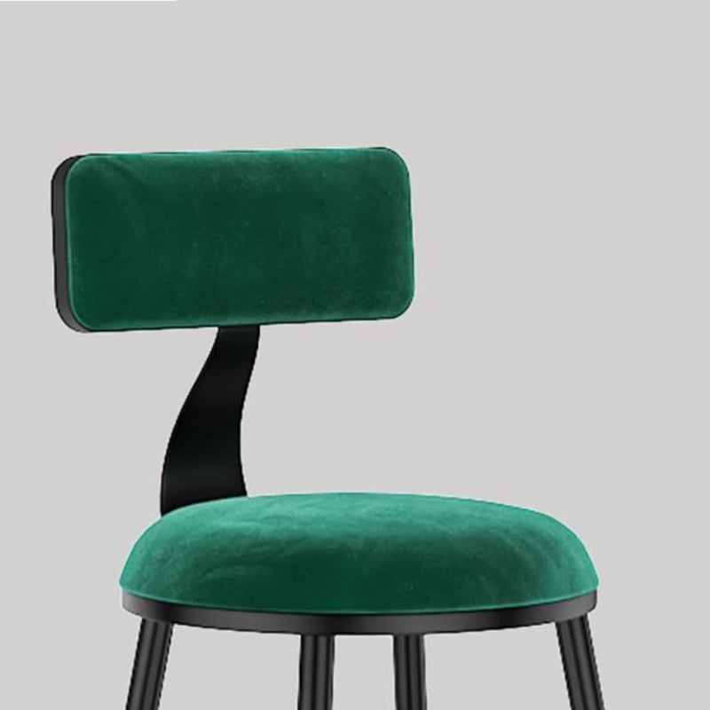 Modern Backrest Armless Counter Stool Iron Dining Room Bar Stool with Cushion and Pedal