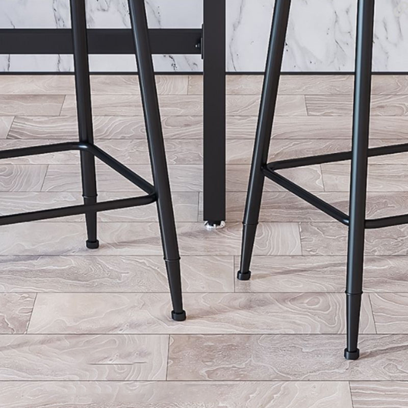 Modern Backrest Armless Counter Stool Iron Dining Room Bar Stool with Cushion and Pedal