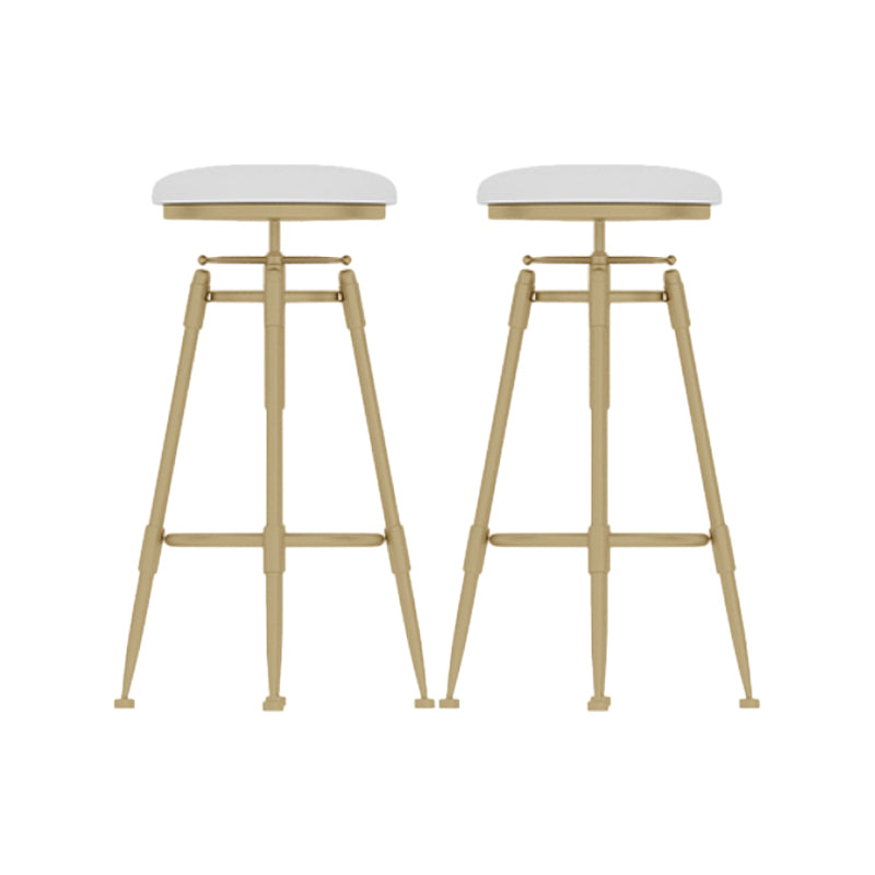 Glam Rotatable Backrest Counter Stool Iron Cafe Bar Stool with Cushion and Pedal