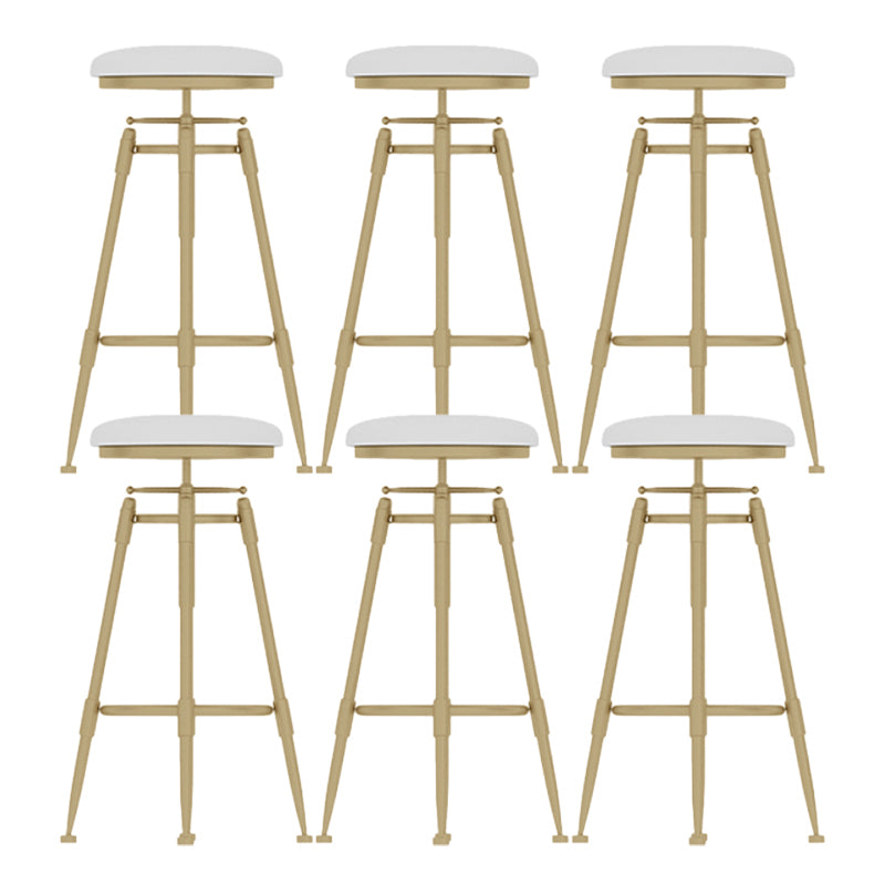 Glam Rotatable Backrest Counter Stool Iron Cafe Bar Stool with Cushion and Pedal