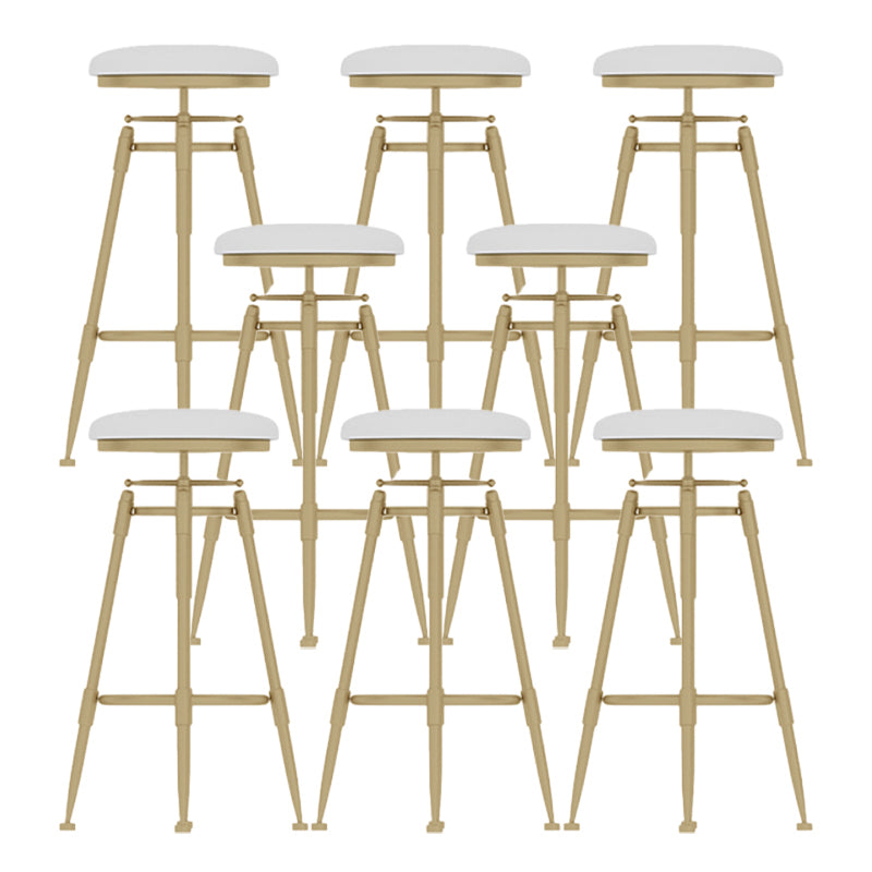 Glam Rotatable Backrest Counter Stool Iron Cafe Bar Stool with Cushion and Pedal