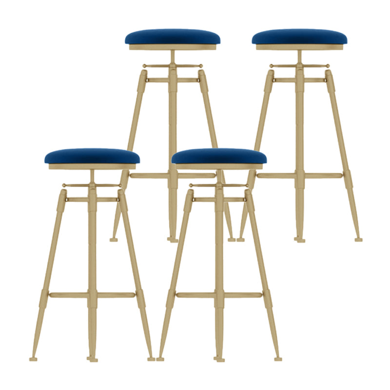 Glam Rotatable Backrest Counter Stool Iron Cafe Bar Stool with Cushion and Pedal