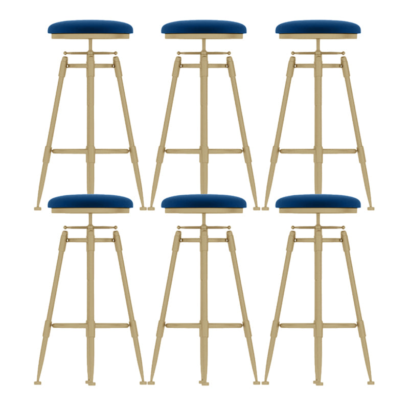 Glam Rotatable Backrest Counter Stool Iron Cafe Bar Stool with Cushion and Pedal