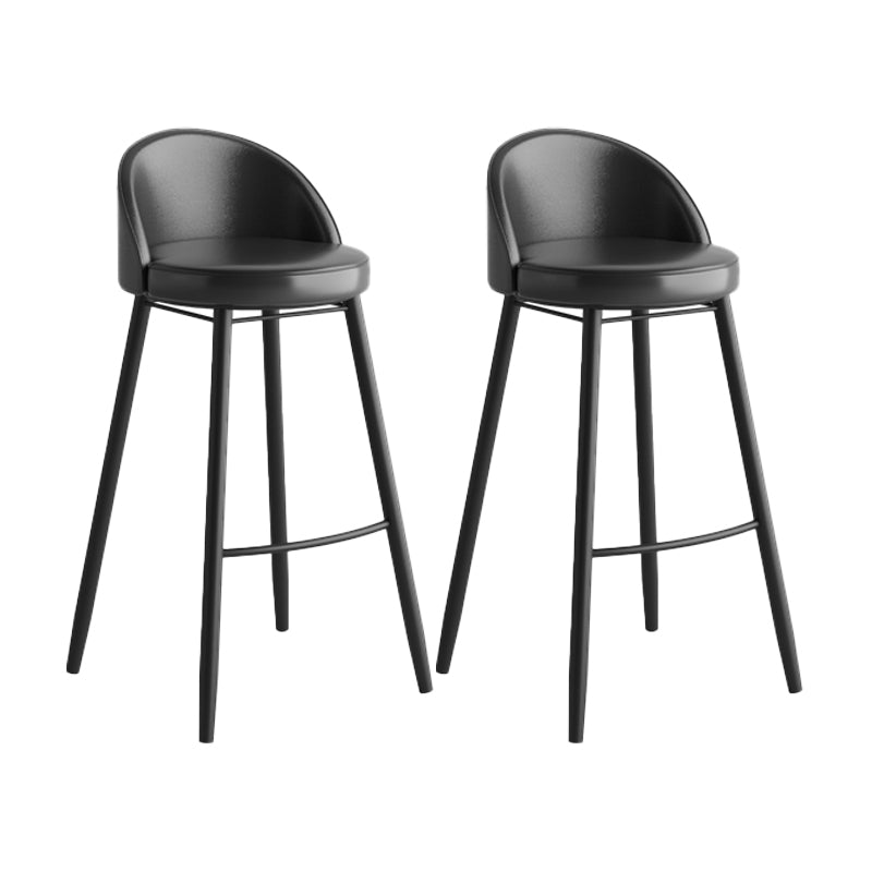 Industrial Backrest Counter Stool Iron Cafe Bar Stool with Leather Cushion and Pedal