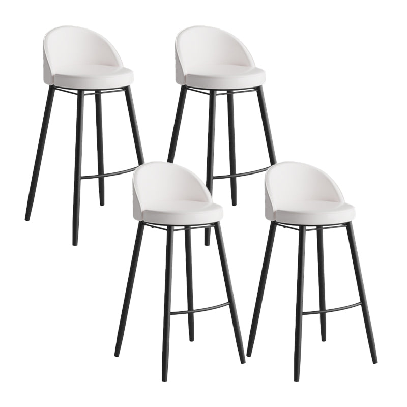 Industrial Backrest Counter Stool Iron Cafe Bar Stool with Leather Cushion and Pedal