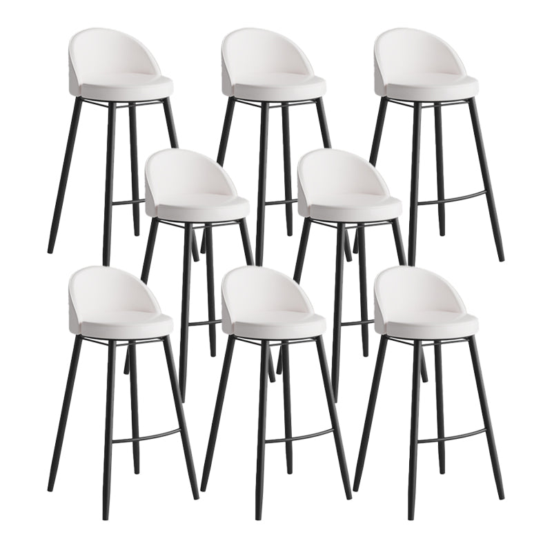 Industrial Backrest Counter Stool Iron Cafe Bar Stool with Leather Cushion and Pedal