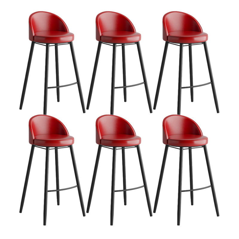Industrial Backrest Counter Stool Iron Cafe Bar Stool with Leather Cushion and Pedal