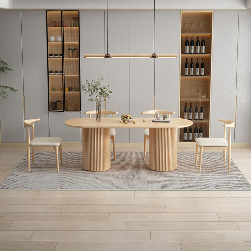 Contemporary Solid Wood Dining Table Set 1/5/7 Pieces Home Dining Room Set