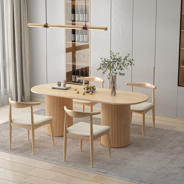 Contemporary Solid Wood Dining Table Set 1/5/7 Pieces Home Dining Room Set
