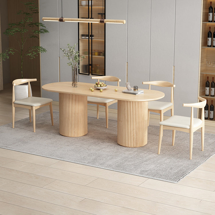 Contemporary Solid Wood Dining Table Set 1/5/7 Pieces Home Dining Room Set