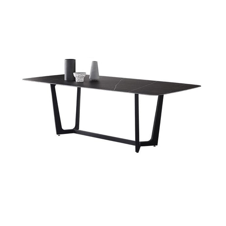 Contemporary Sintered Stone Dinette Set 1/2/5/7 Pieces Rectangular Dining Table Set