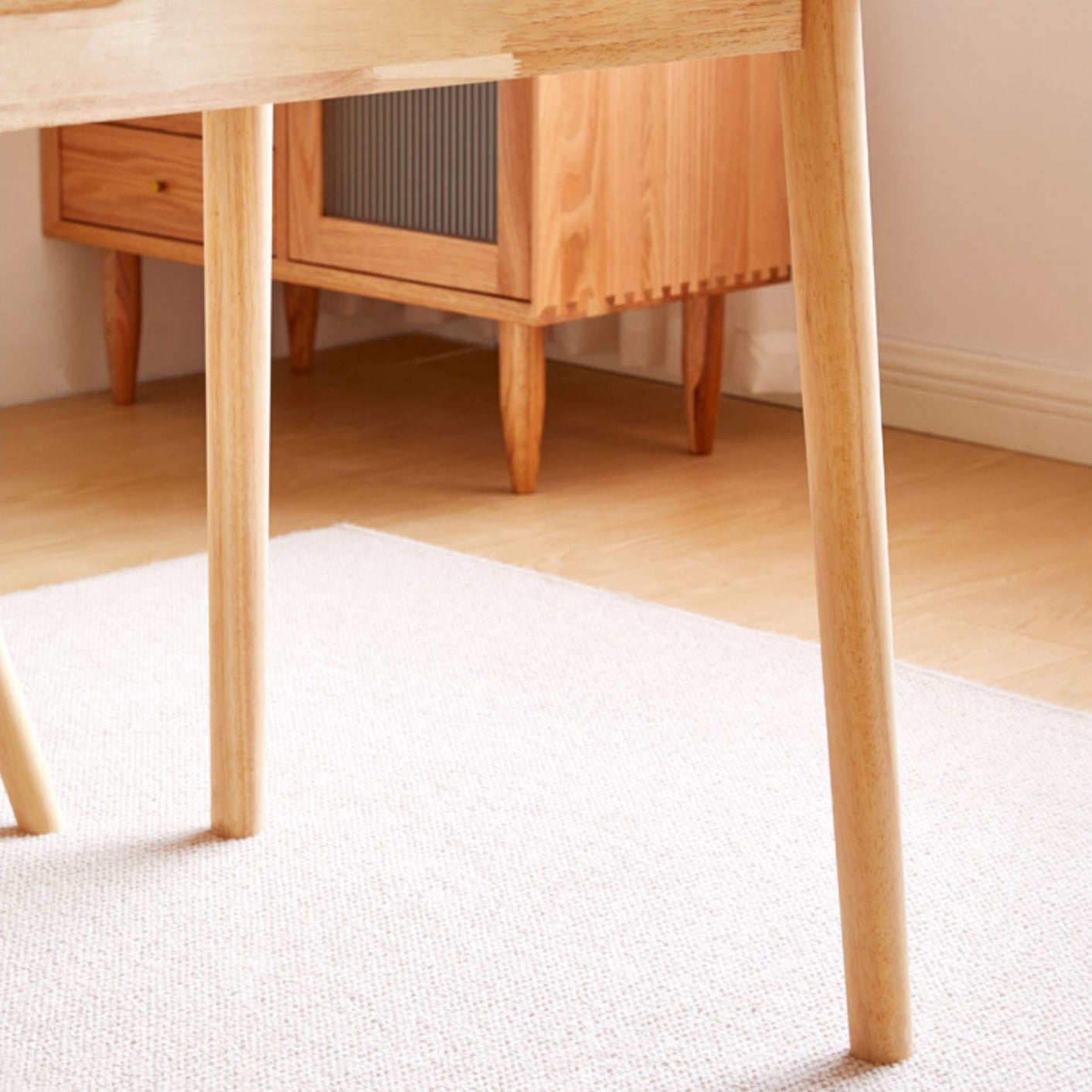 Minimalist Rubberwood Table and Chair Set 1/2/5/7 Pieces Rectangular Dining Table Set