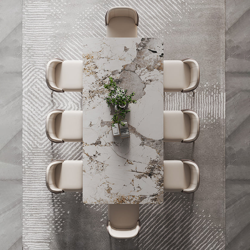 Luxury Sintered Stone Top Dining Set Rectangle 1/3/4/5/6/9 Pieces Dining Room Table Set