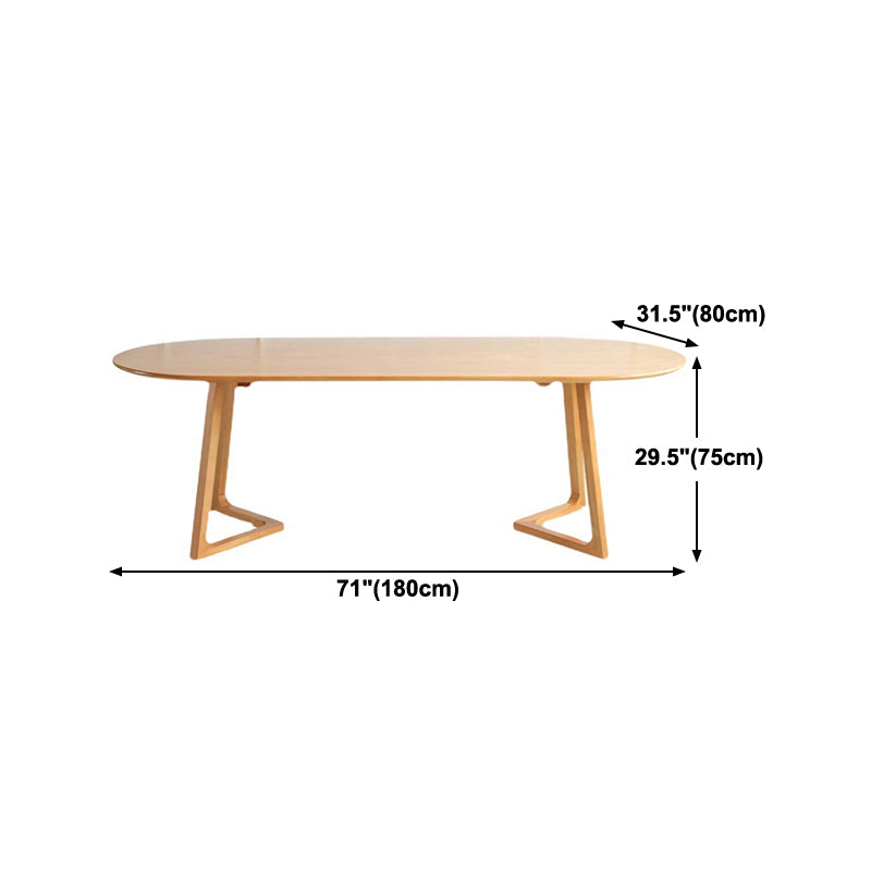 Contemporary Style Dinner Table Brown Oval Dining Table for Home Kitchen Dinner
