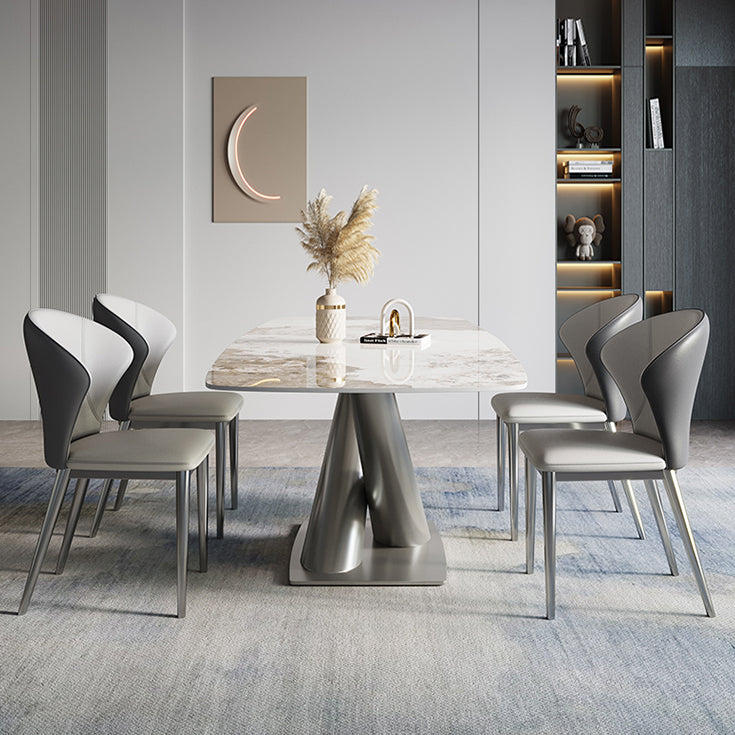 Modern Style Dining Table Sintered Stone Pedestal Table for Home