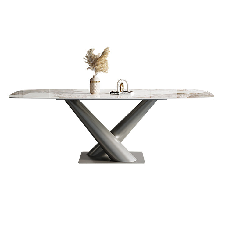 Modern Style Dining Table Sintered Stone Pedestal Table for Home