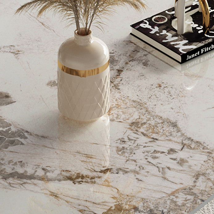 Modern Style Dining Table Sintered Stone Pedestal Table for Home