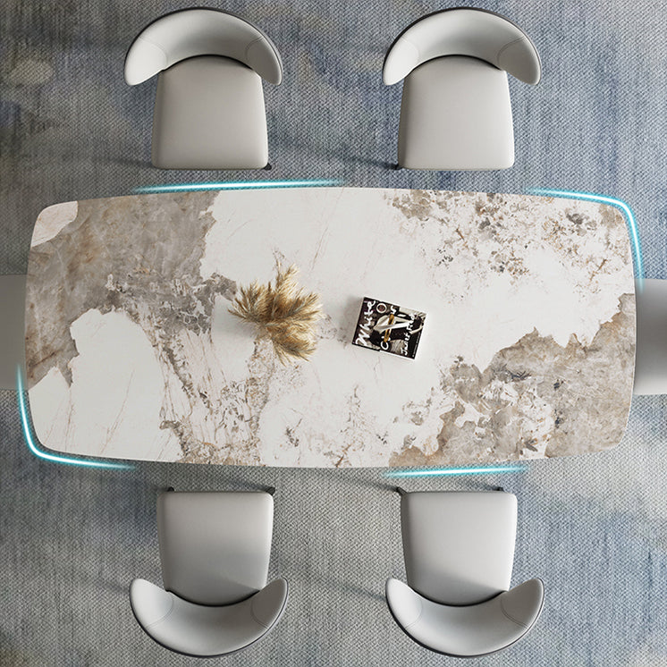 Modern Style Dining Table Sintered Stone Pedestal Table for Home