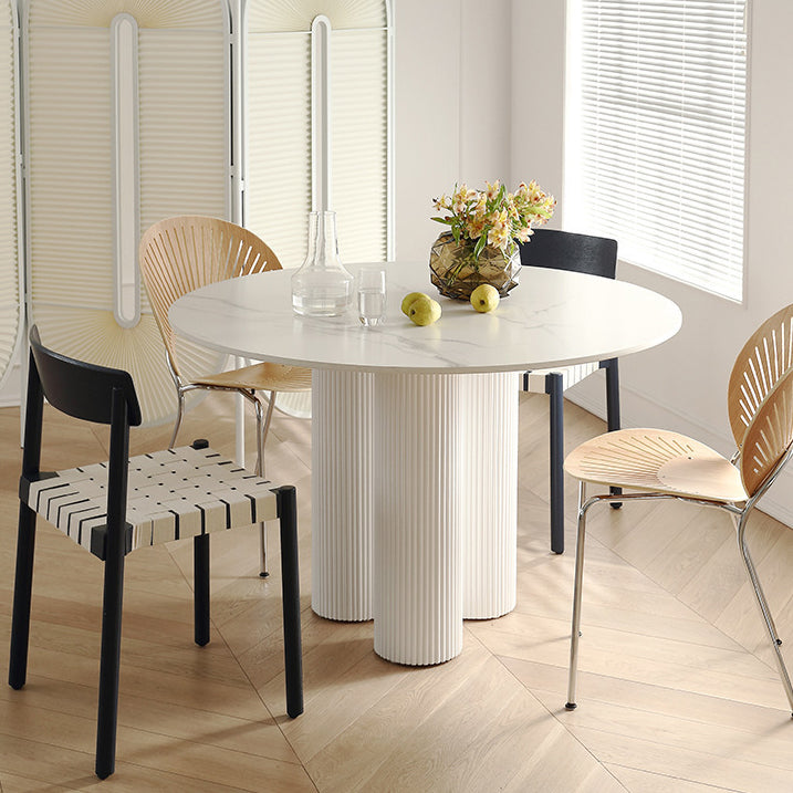 Modern White and Black in Wood Counter Table Rectangle Dining Table for Kitchen