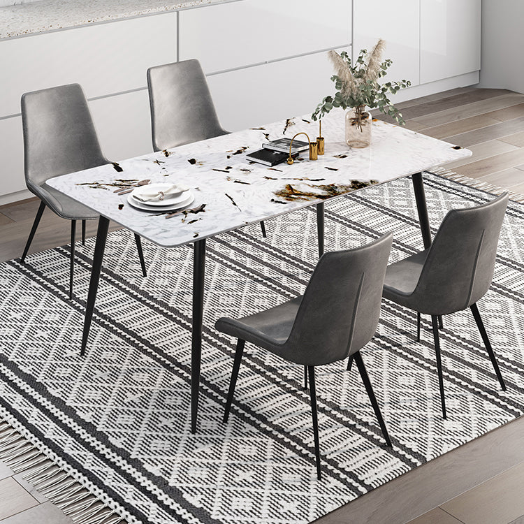 Rectangle 4 Legs Industrial Dining Table Fixed Table of Sintered Stone