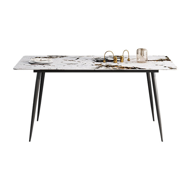 Rectangle 4 Legs Industrial Dining Table Fixed Table of Sintered Stone