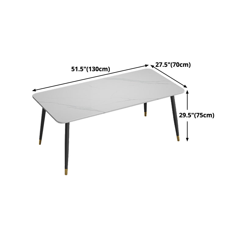 White Sintered Stone Dining Table Traditional Luxury Dining Table with 4 Legs
