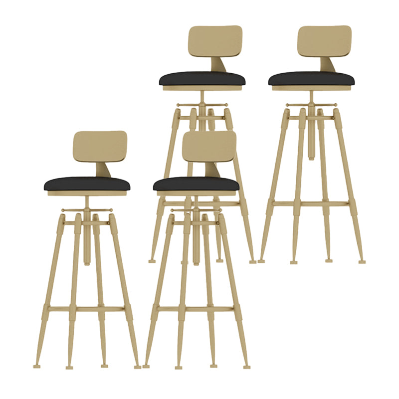 Glam Liftable Rotatable Counter Stool Iron Kitchen Bar Stool with Cushion and Pedal