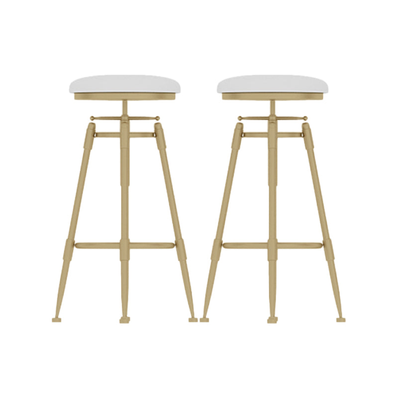 Glam Liftable Rotatable Counter Stool Iron Kitchen Bar Stool with Cushion and Pedal