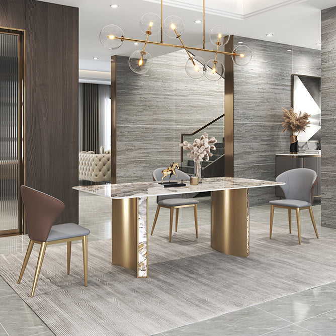Luxury Sintered Stone Top Dining Set Rectangle 1/3/4/5/7 Pieces Dining Room Table Set