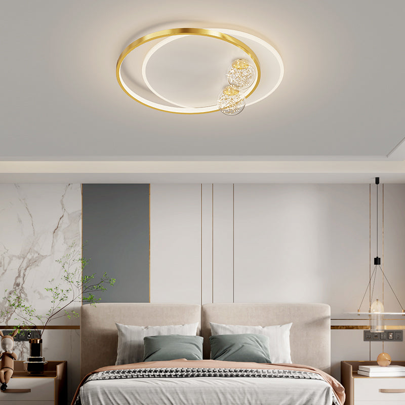 Bedroom Ceiling Flush Mount Light Metal LED Modern Close to Ceiling Lamp