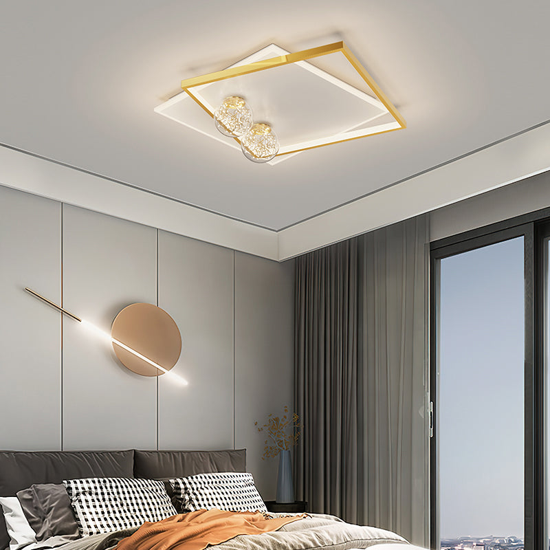 Bedroom Ceiling Flush Mount Light Metal LED Modern Close to Ceiling Lamp