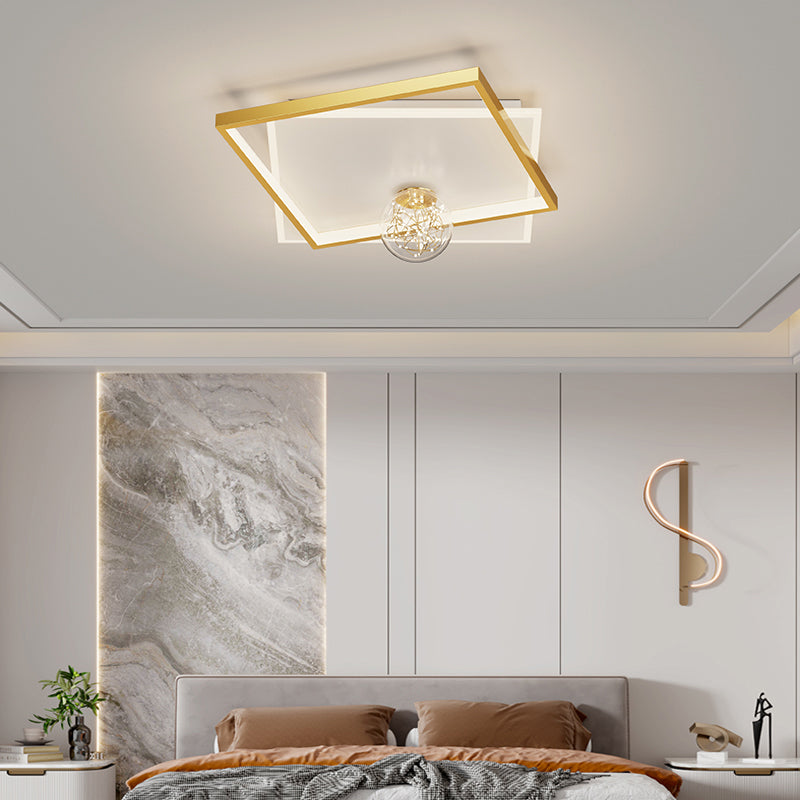 Bedroom Ceiling Flush Mount Light Metal LED Modern Close to Ceiling Lamp