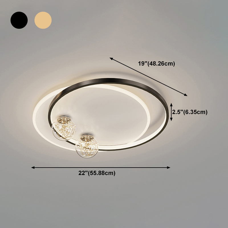 Bedroom Ceiling Flush Mount Light Metal LED Modern Close to Ceiling Lamp