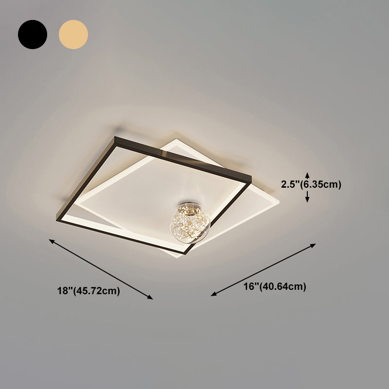 Bedroom Ceiling Flush Mount Light Metal LED Modern Close to Ceiling Lamp