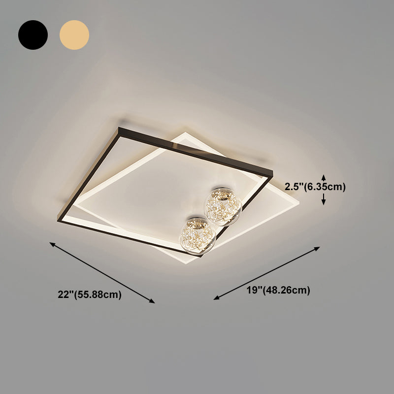 Bedroom Ceiling Flush Mount Light Metal LED Modern Close to Ceiling Lamp