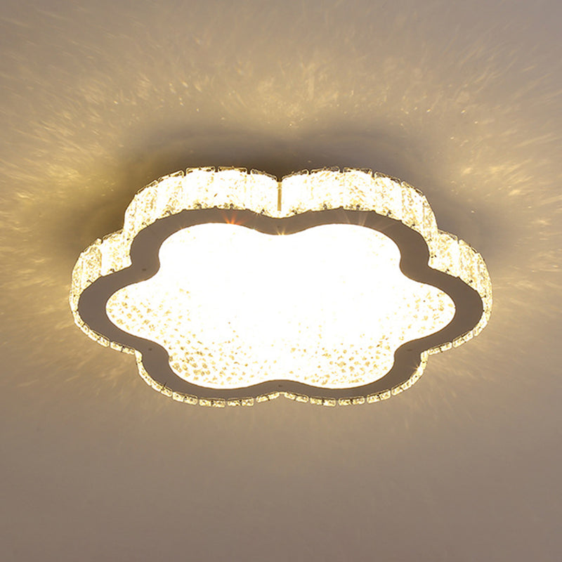 Crystal Shaded Close to Ceiling Lighting Modern-Style LED Ceiling Light Fixture