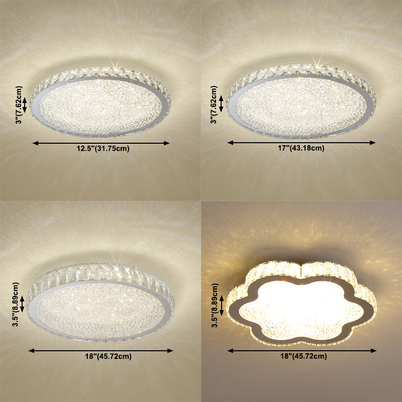 Crystal Shaded Close to Ceiling Lighting Modern-Style LED Ceiling Light Fixture