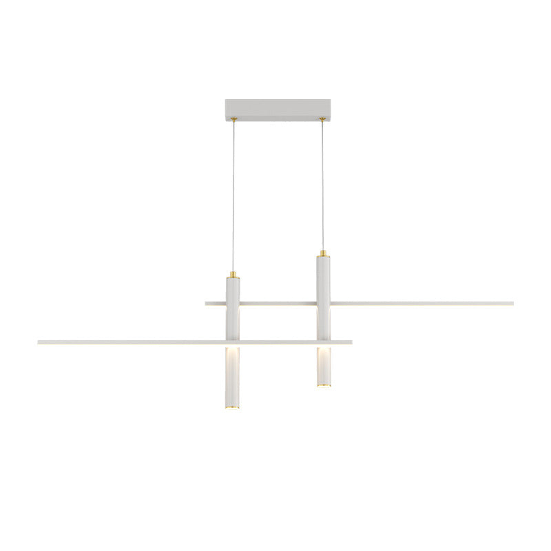 Metal Linear Shape Hanging Lights Modern 4 Lights Pendant Light Fixtures