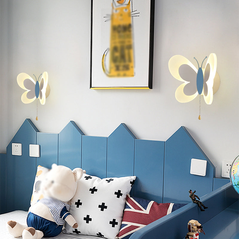 Unique Shape Metal Wall Sconce Kid Style 2 Lights Wall Mount Lighting