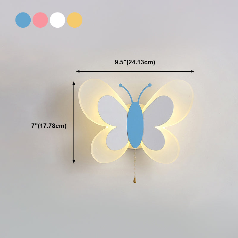 Unique Shape Metal Wall Sconce Kid Style 2 Lights Wall Mount Lighting