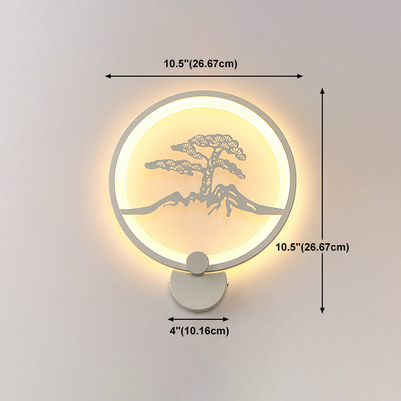 Unique Shape Metal Wall Light Modern Style 1-Light Wall Mounted Light Fixture in White