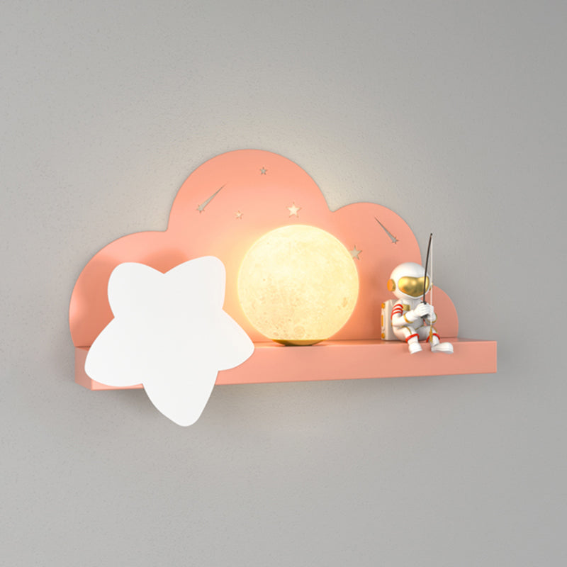 Modern Style Spherical Shape Wall Sconce Metal 1 Light Wall Lighting for Bedroom