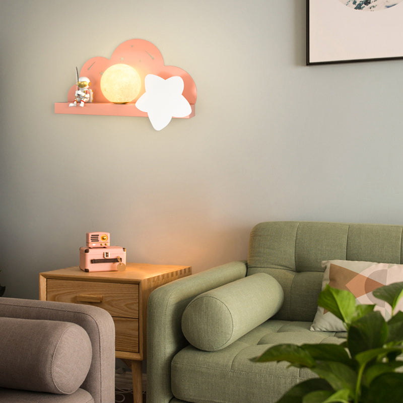 Modern Style Spherical Shape Wall Sconce Metal 1 Light Wall Lighting for Bedroom