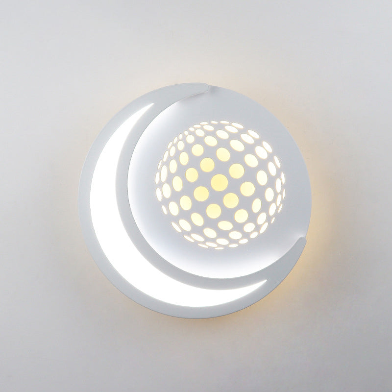 Round Wall Sconce Light Modern 1-Light LED Wall Mount Light for Living Room