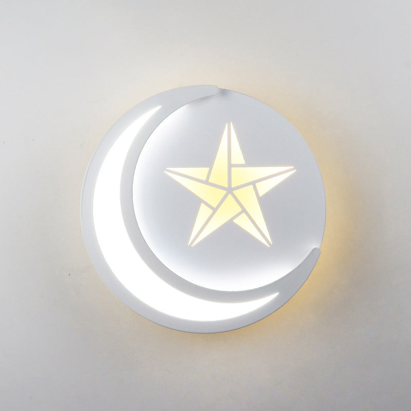 Round Wall Sconce Light Modern 1-Light LED Wall Mount Light for Living Room